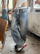 キッチュスリットワイドデニムパンツ