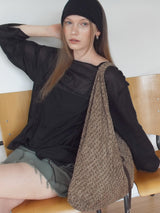 Jeanne Velvet Shoulder Bag_Taupe Brown