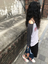 フラワー ラグラン ティーシャツ