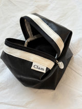 Clam ラウンドポーチ_ Leather black