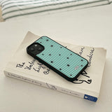 stripe star glossy glass bumper case (mint)