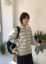 ケンタリーストライプカラーオーバーウールニット