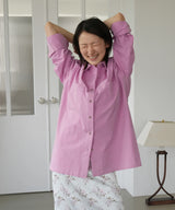 Cotton Roll-up Oversized Shirts - Pink
