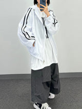 mesh track hooded jacket