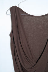 Dual-Way Layered Wrap Top (Brown)