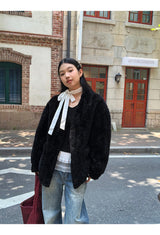 lace frill scarf long-sleeve t-shirt