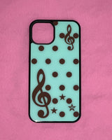 [made] Dot treble clef pink phone case (MagSafe glass bumper)