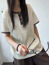 クロワ ワッフル ヘンリー オーバーサイズ Tシャツ 5カラー