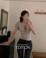 [MADE] Motsu U-neck Short-sleeved T-shirt