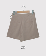 Summer Linen Pleated Ribbon Skirt Pants (3color)