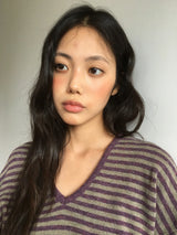 Cebu striped V-neck knit (2color)