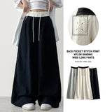 Lenny waist banding color nylon rust lock wide pants