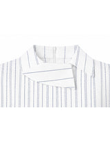 Cerise Unbalance Collar Stripe Sleeveless Blouse White