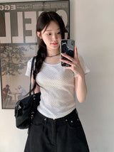 BY Dot Slim Crop Short Sleeve T-shirt (3color)