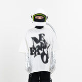 HIERARCHY STUDIOS New Error - ホワイトぼかしオーバーサイズTシャツ