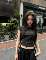 Cap Sleeve Contour U-Neck Slim Top