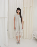 COUNTRY FLARE LINEN DRESS / BEIGE