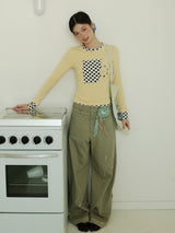 UnsocialNight2025 Autumn New Products Copper Hot Diamond Machete Casual Elastic Waist Mopping Trousers Women