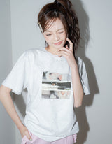 DELAY OFF キャットグラフィックTシャツ (ホワイトオートミール)