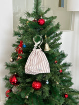 Clam string pouch _ Red stripe