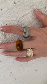 Acrylic shape bold ring(3color)