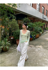 Mint Loose-Fit Layered Sleeveless T-shirt( T + sleeveless set)
