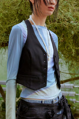 Asymmetric Ruched トップ(ブルー)