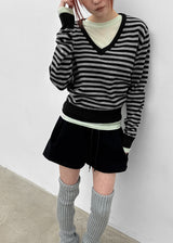 [MADE] Rivni Stripe V-Neck Knit