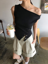 Pintuck roll-up culottes (3color)