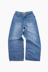Back pocket flare denim pants