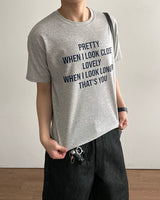 プリットクロッププリント半袖Tシャツ 3C