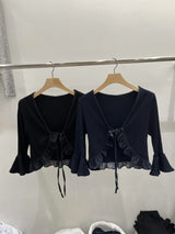 Ruffle Around Tie Up Top - 2 colours