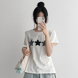 スターパッチ ベーシック ルーズ ショートスリーブ Tシャツ (5 colors)