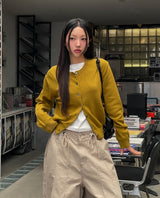 [U-BASIC/wool30%] Autumn デイリーラウンドカーディガン