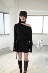 [ID] Classic Button Skort (Black)