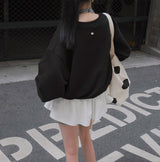 [MADE/6color] ポニー、Vネックのゆったりフィットトレーナー