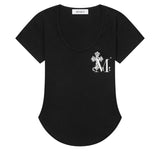 SAHARA LEOPARD CROSS BACK LOGO U-NECK HALF T (2COLOR)