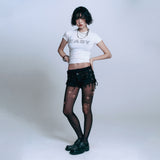 EASY See-through Crop Short Sleeve - WHITE