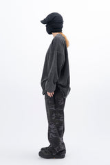 セルストーンウォッシュドワッフル長袖Tシャツ