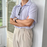 6-color short-sleeve collar knit