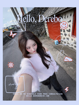 Angora wide shoulder loose fit knitwear