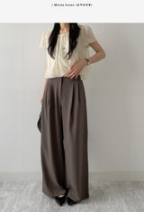 [Summer ver.] Tie Two Tuck Long Wide Slacks