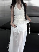 clean unbalanced strap sleeveless (2color)