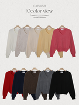 Simple Basic V-neck Knit (10color)