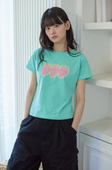 26SS★ ポップストロベリークロップ半袖Tシャツ