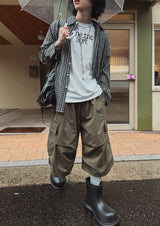 バルキーピンタックカーゴバミューダパンツ