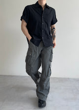 nylon suit pocket pants(2colors)