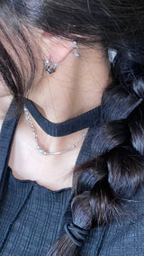  Surgical steel wave ring earrings