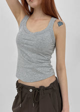 [MADE] Herif Square U-Neck Sleeveless Top (Built-in Cap)