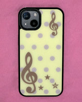 [made] Dot treble clef yellow phone case (glass bumper)